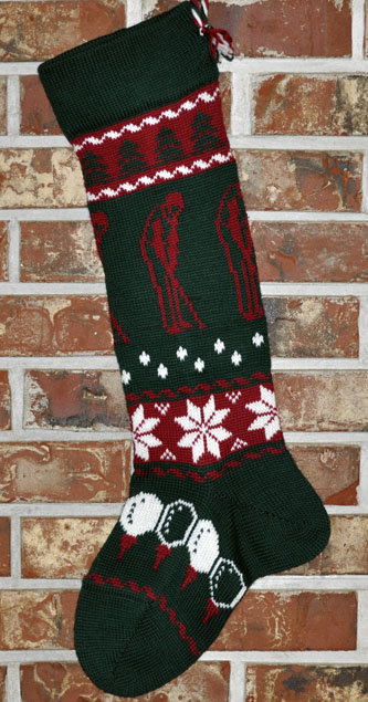 Golfer Knit Christmas Stocking