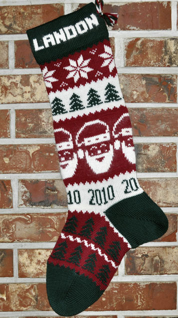 Santa Stocking knit with Year 2022